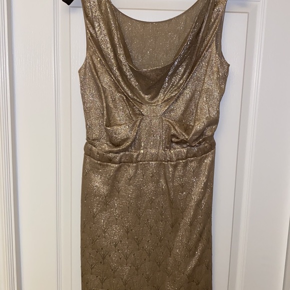 🔥🔥PORTS 1961| Taupe & Metallic Silver Dress -Sz 6 - Picture 11 of 15